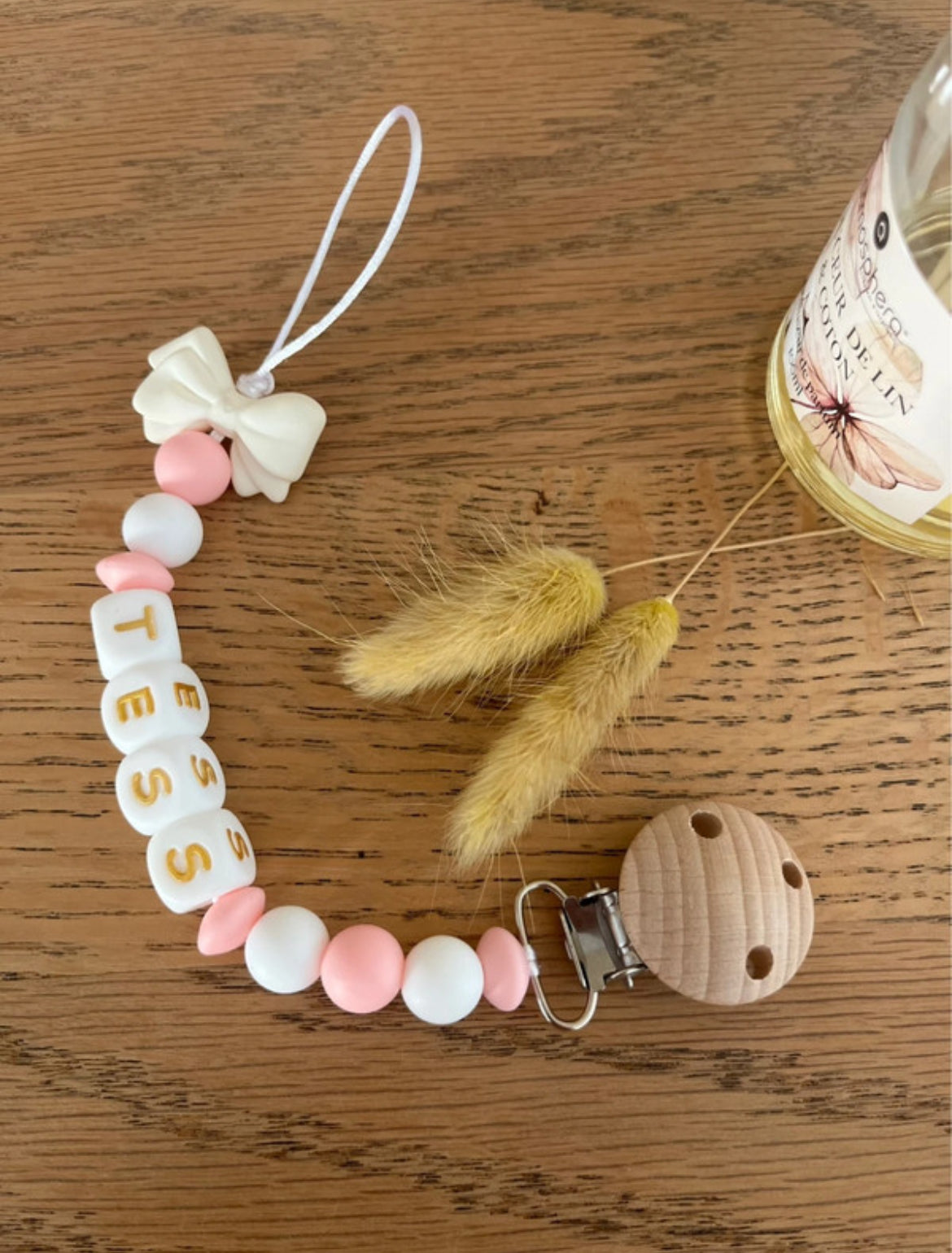 Attache tétine personnalisée fille