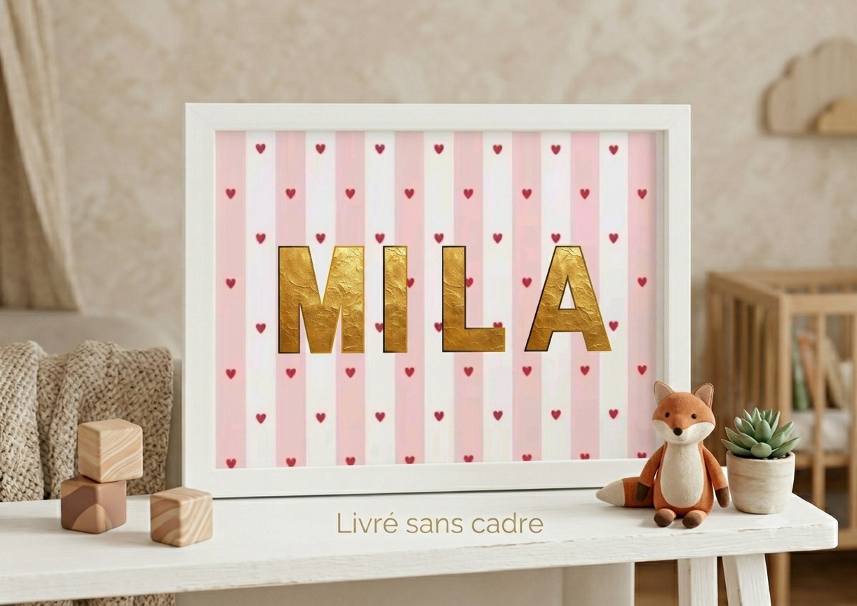 Affiche océan coeurs